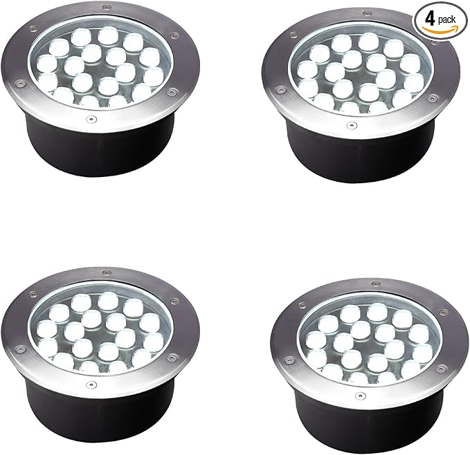 18W Outdoor In Ground Lights, Diameter 8 inches, Wired Landscape Lighting by GOCuces