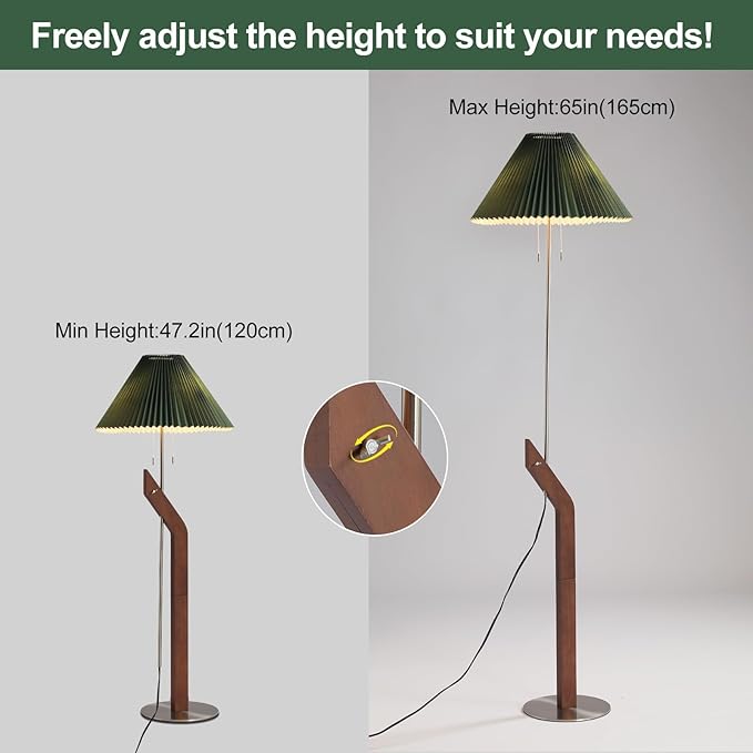Floor Lamps for Living Room, Mid Century Modern Wood Large Floor Lamp, Height - Image 6