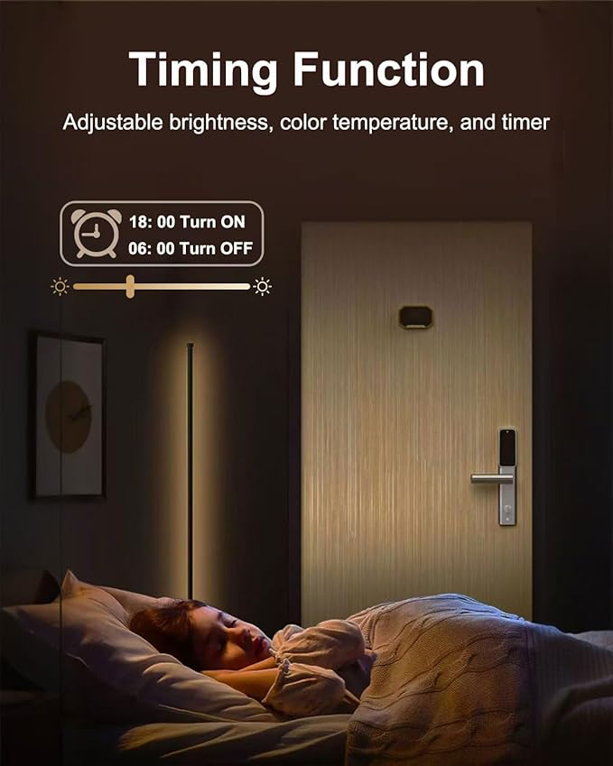 Keepsmile Smart RGB LED Corner Floor Lamp, Bright Tall Standing Lamps - Image 6