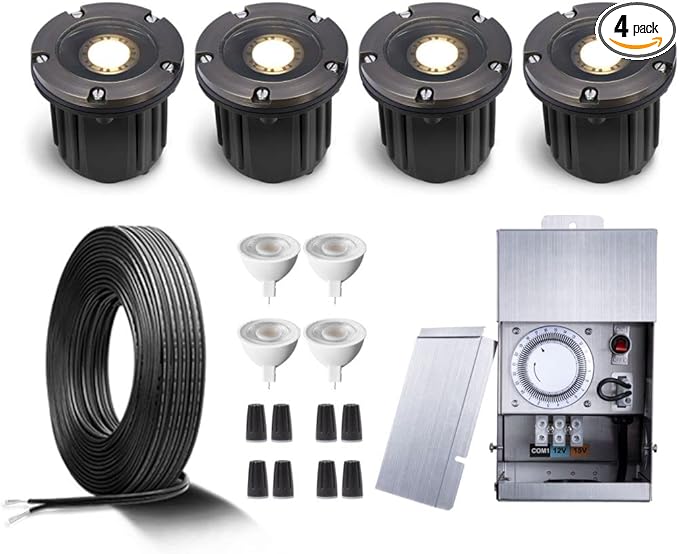 Gardenreet Brass Low Voltage Well Lights Kit by Gardenreet