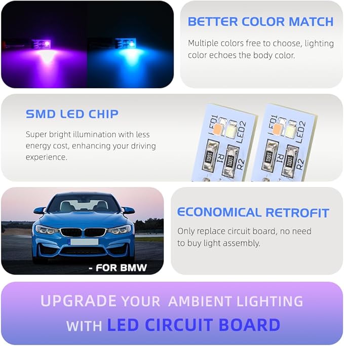 NJSBYL 1X Interior Cup Holder Ambient Lighting Circuit Board - Image 3