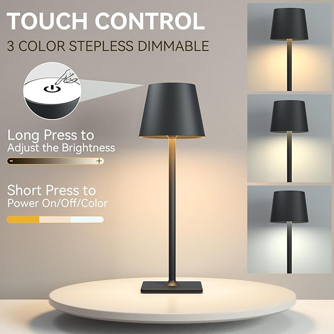 4 Pack Rechargeable Cordless Led Table Lamps, Cordless Lamp - Image 4