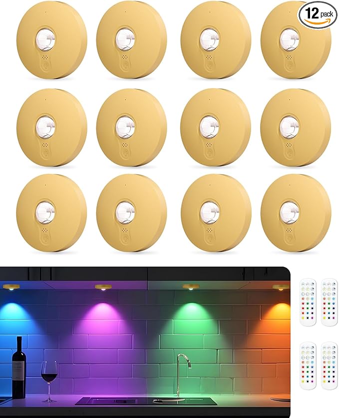 Rechargeable RGB Puck Lights by Aokpsrt