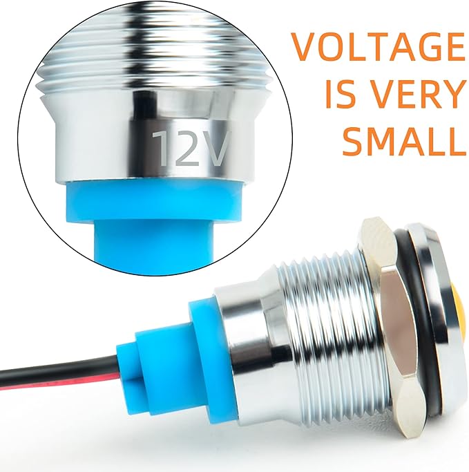 GASHER 12V/24V/110V 20mA Energy Saving Indicator Light Mounting Hole Size 6mm - Image 2