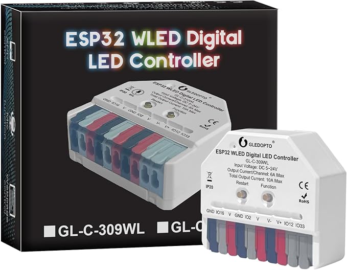 GLEDOPTO ESP32 Mini WLED LED Controller DC 5~24V DIY Dynamic Lighting Work by GledoptoSmartHome