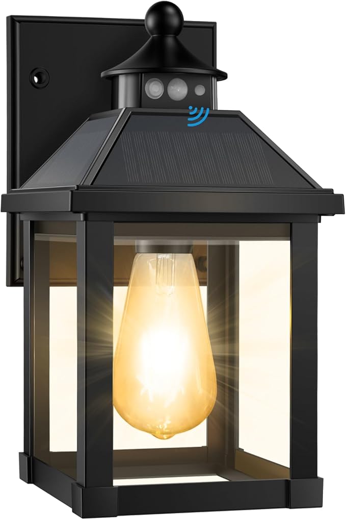 Solar Sconce Lights Outdoor Wall Mount Solar Porch Light Exterior Waterproof by Auzev