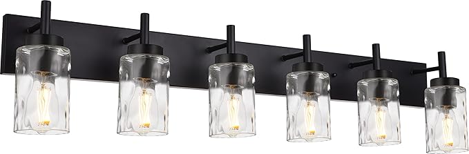 BONLICHT Transitional Bath Vanity Light Fixture 6 Light Black Wall Sconce by BONLICHT