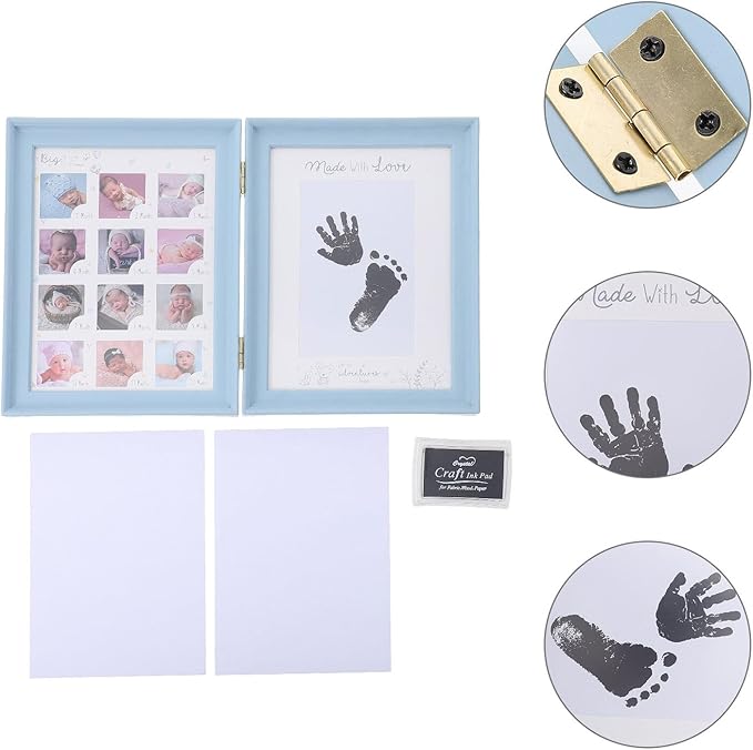 Newborn Handprint and Footprint Photo Frame Growth Keepsake - Image 4