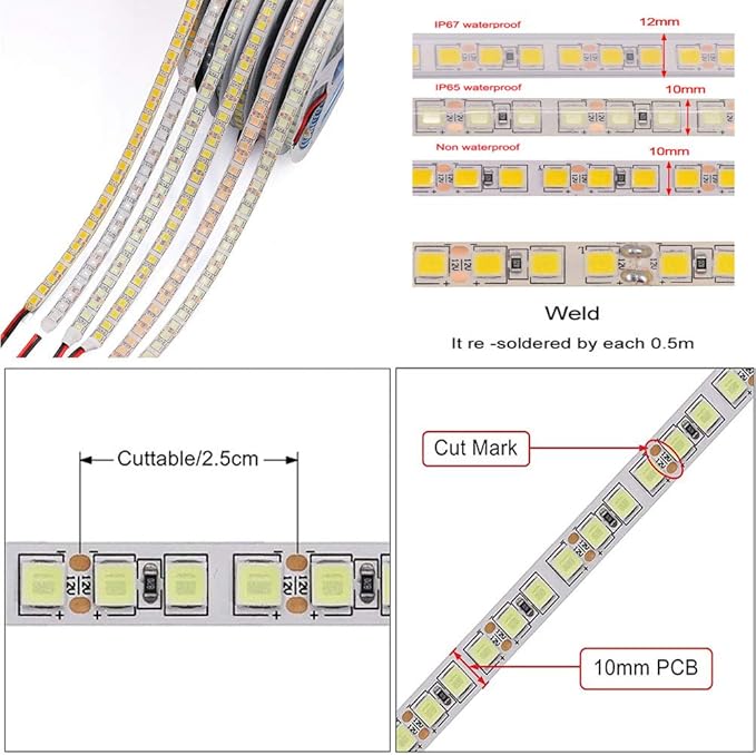 LED Light Strip, 16.4ft 600 Units SMD 5054 LEDs, 16000LM Flexible 12V DC - Image 8