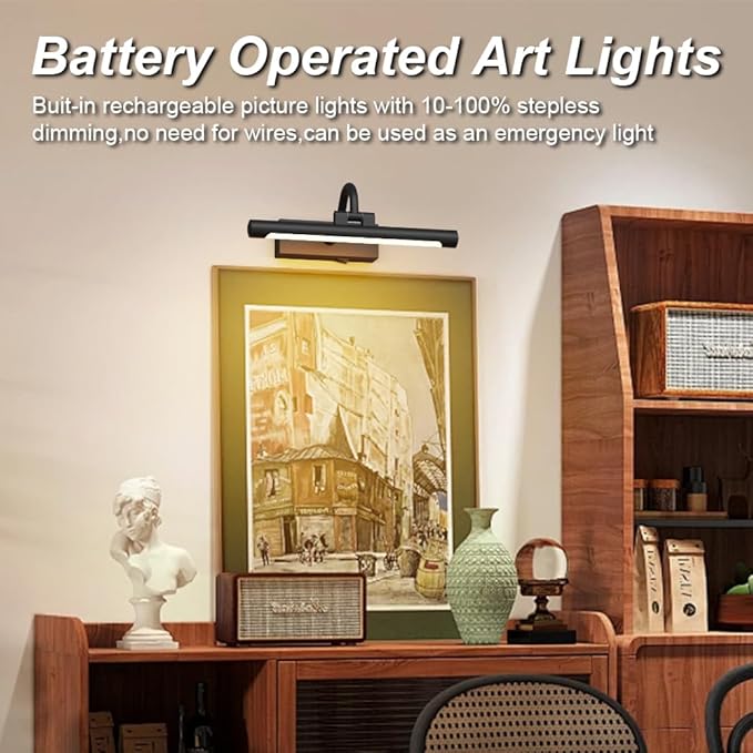 Aipsun 11.8" Picture Lights for Wall Rechargeable, 10000mAh Battery Operated - Image 6