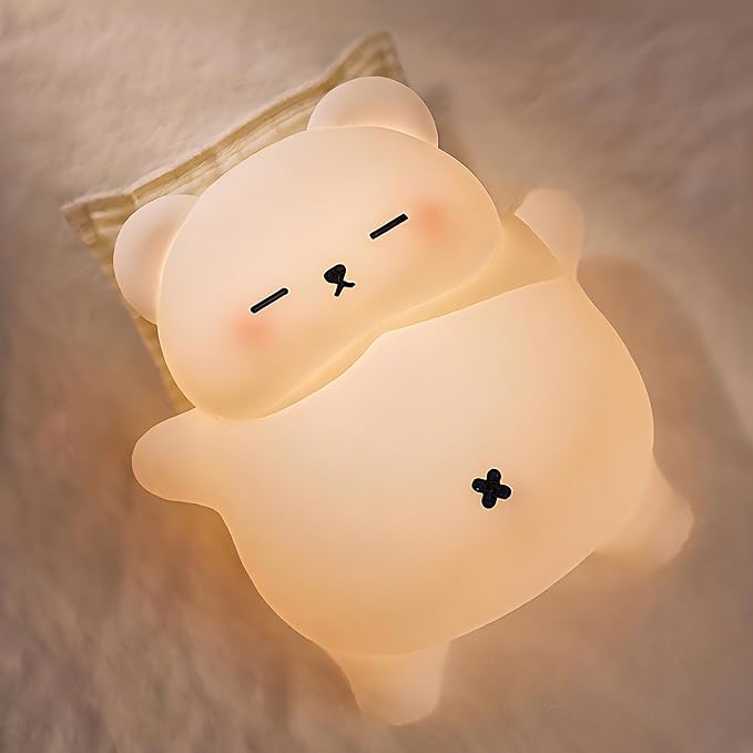 Sleepy Snoring Bear Night Light, Novelty Nursery Nightlight by FAMIDUO-BrightenYourLife