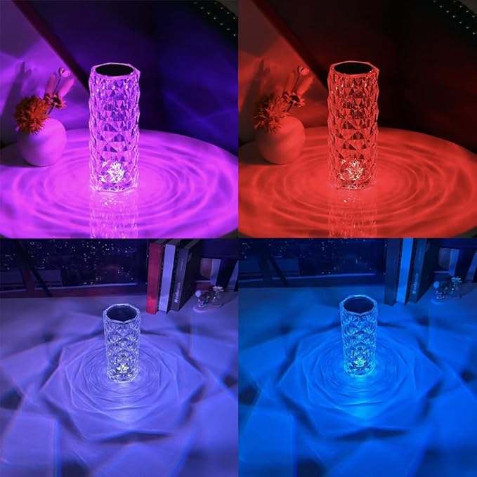 Portable Crystal Table Lamp, 16 Color Touch Control Rechargeable Lamp, Crystal - Image 3
