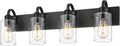 Emliviar Black Bathroom Vanity Light 4 Lights, Bath Lighting Over Mirror by EMLIVIAR