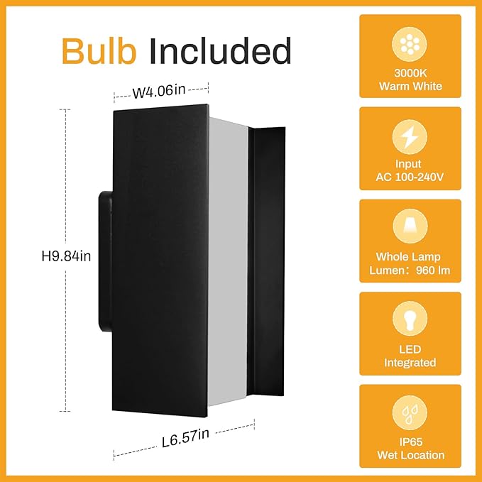 20W Outdoor Wall Sconces, Modern LED Outdoor Wall Light, Up Down Waterproof - Image 6