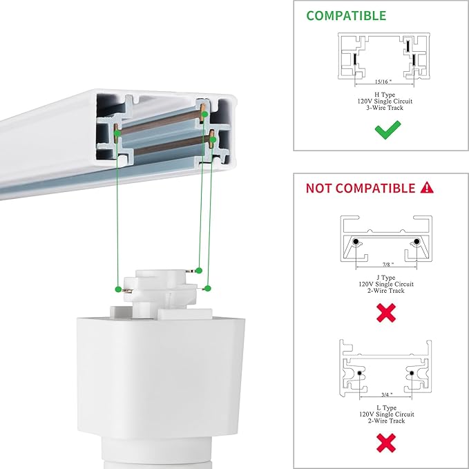 mirrea H Type LED Track Lighting Heads, Track Light Head - Image 2