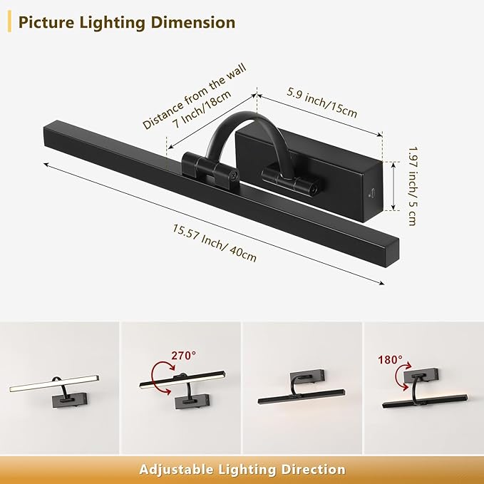 Wireless Picture Lights for Wall Battery Operated Art Lighting for Paintings - Image 7