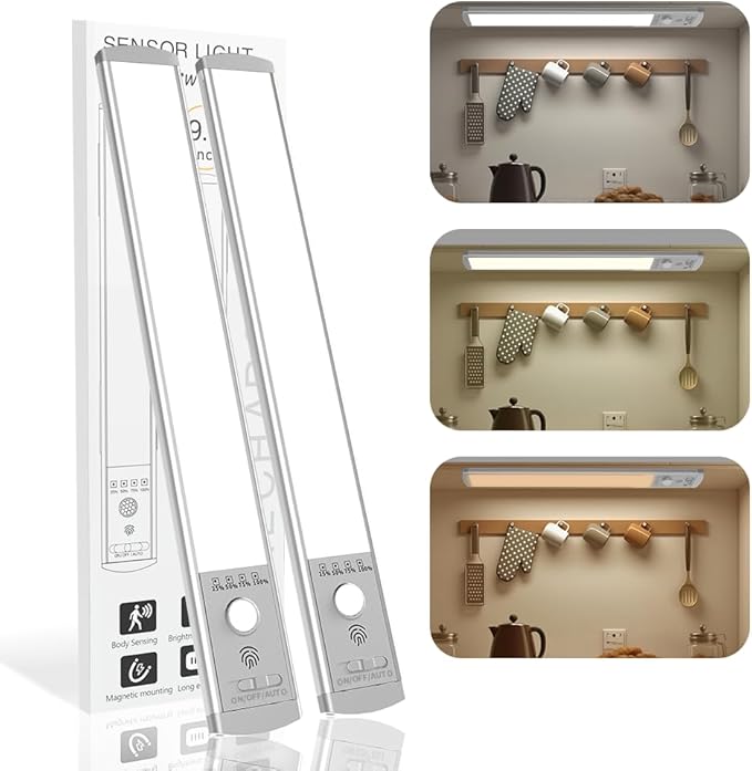Under Cabinet Lights, 52 LED Operated Motion Sensor Light Indoor, 1500mAh USB by STRLLEY