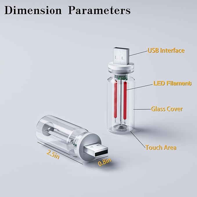 4 PCS Car USB Light Blub, Plug-in LED Ambient Lighting - Image 6
