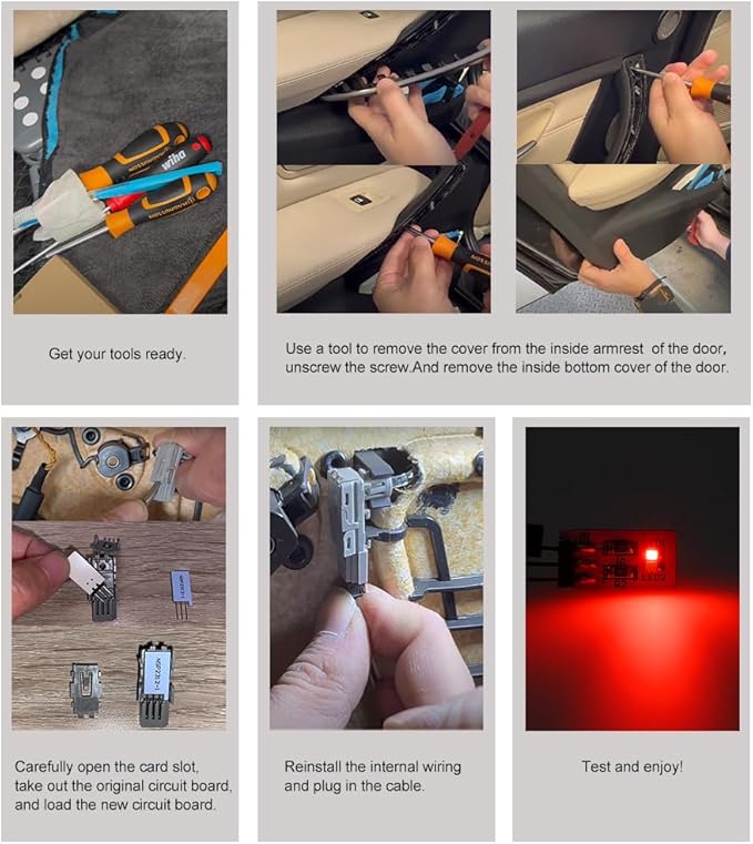 NJSBYL 4PCS LED Door Panel Handle Ambient Circuit Board - Image 6