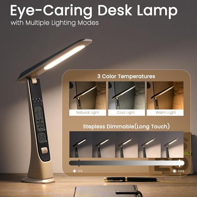 WILIT Rechargeable Lamps Cordless Table Lamp, Foldable Portable Desk Lamp - Image 2