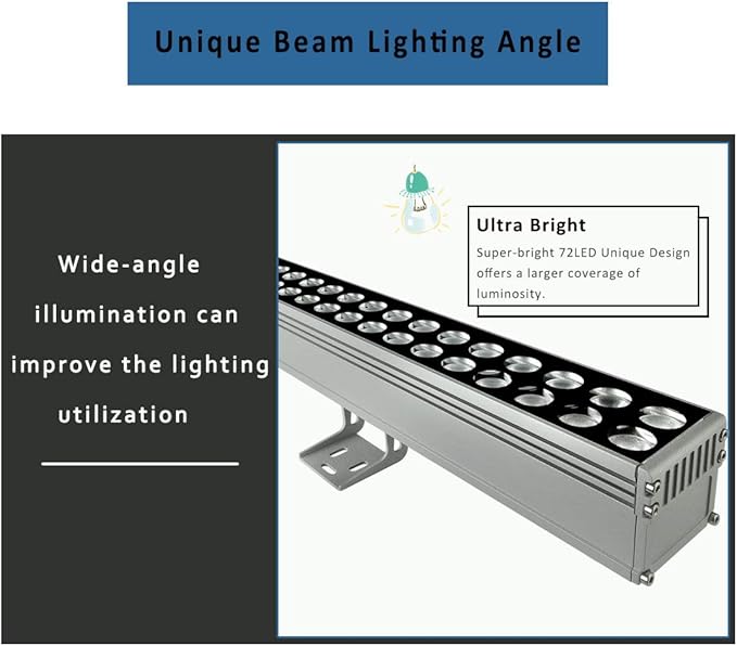 LED Wall Washer Lights-72W 5000K Daylight Wall Wash Lighting, IP65 Waterproof - Image 6