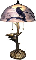 Bieye L10945 Ravens Sitting on Bare Tree Branch Against Full Moon Hand-Painted by Bieye