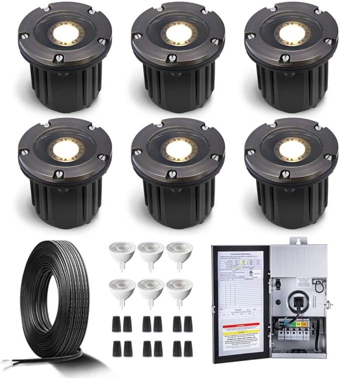 Gardenreet Brass Low Voltage In Ground Lights Kit by Gardenreet