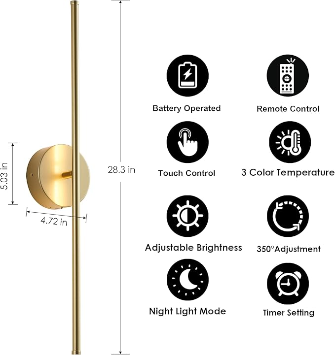 Removable Battery Operated Wall Sconces - Image 6