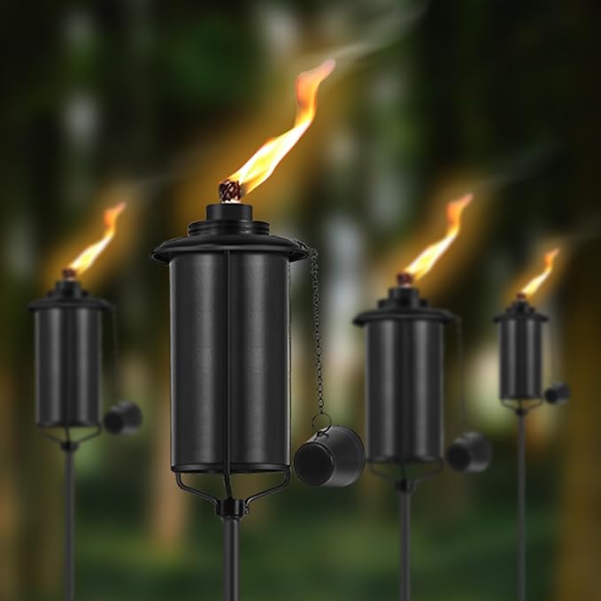 6-Pack Garden Metal Torches, 16 oz Heavy-Duty Outdoor Torch Lights - Image 7