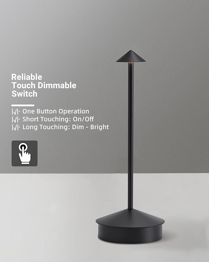 Cordless Table Lamp, 6000mAh Rechargeable Table Lamps, Portable Touch LED Lamp - Image 7