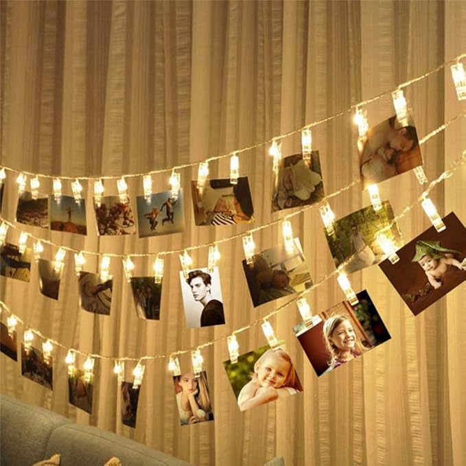 Dopheuor Photo Clip String Lights LED Fairy Clip String Lights Hanging Photo - Image 4