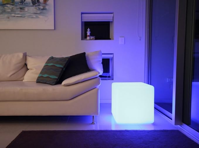 Mr.Go 14-Inch Color Changing LED Cube Light Stool, Glow Cube Seat - Image 5