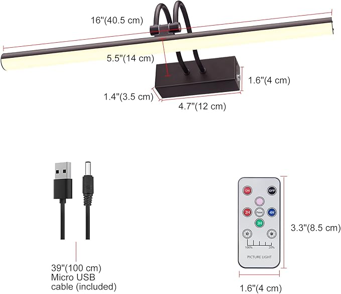 Picture Light, Picture Lights for Wall Cordless, Battery Wall Lights for - Image 8