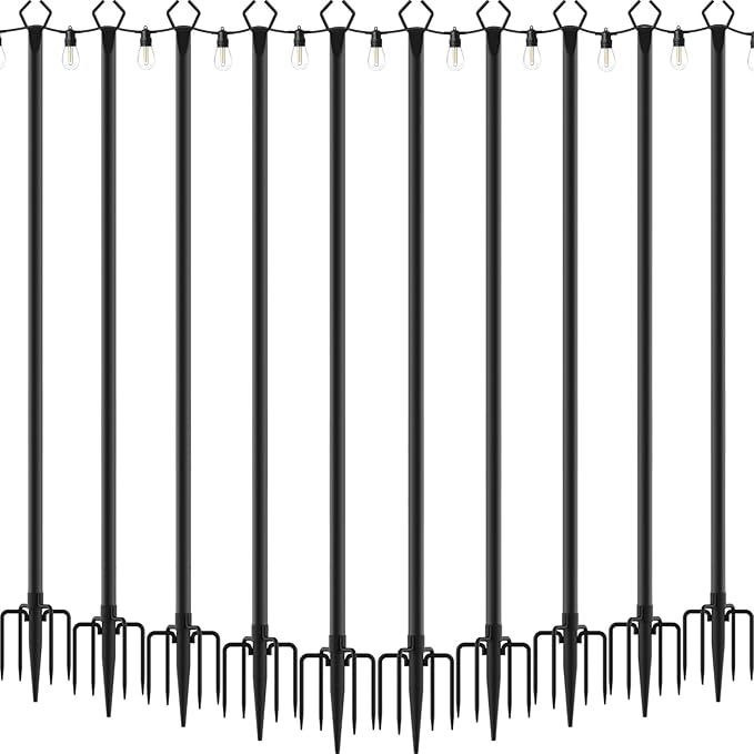AILBTON 10 Pack 10Ft String Light Poles, Light Poles by AILBTON