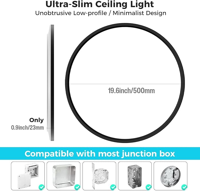 libtit 20 Inch LED Ceiling Light, 4200LM 35W Large & Bright Flush Mount - Image 4