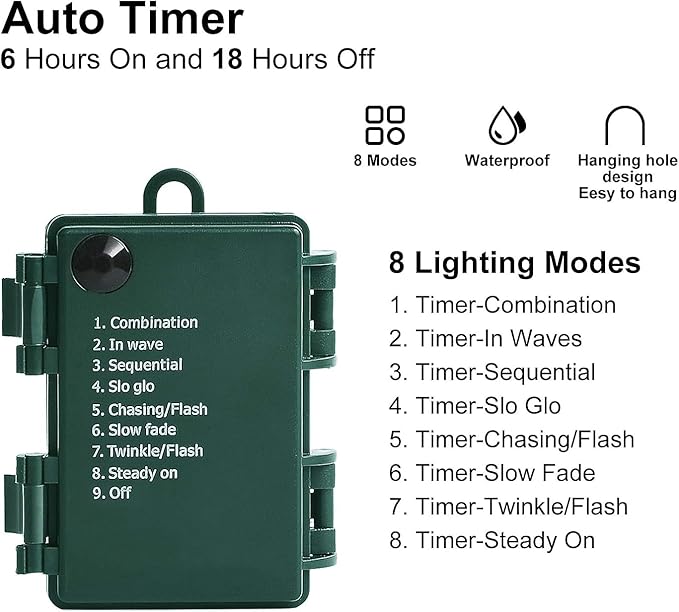 Battery Operated String Light, 33ft 100 LED Christmas Light - Image 3