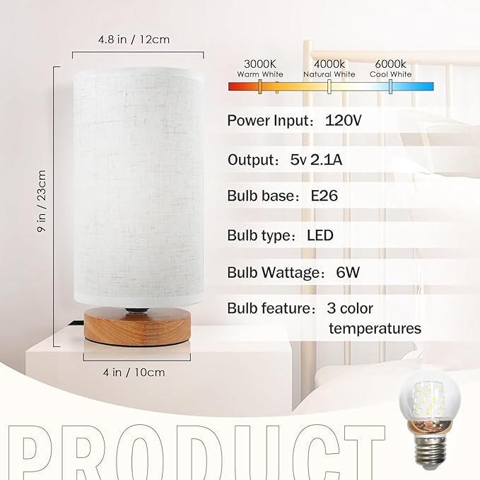 3-Color Adjustable Bedside Table Lamp - Image 5