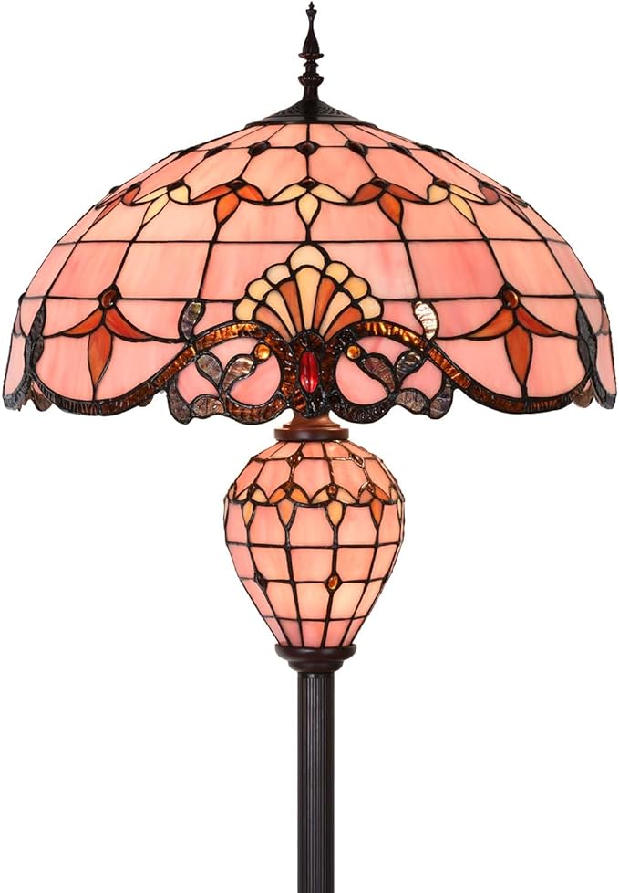 Bieye L10897 Baroque Tiffany Style Stained Glass Double Lit Floor Lamp by Bieye