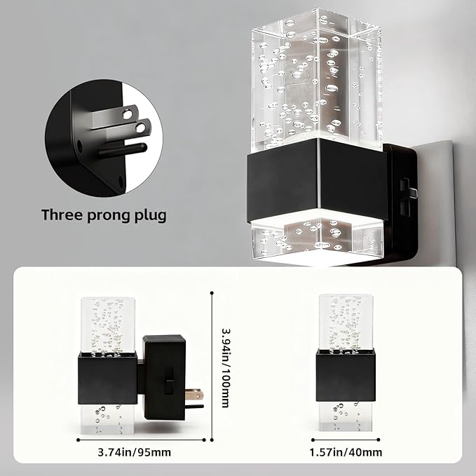 LED Night Light with Bubble Acrylic Design, Dusk to Dawn Sensor, 3 Color - Image 7