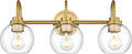 Bathroom Light Fixtures, 3-Light Brushed Gold Vanity Lights by Audickic