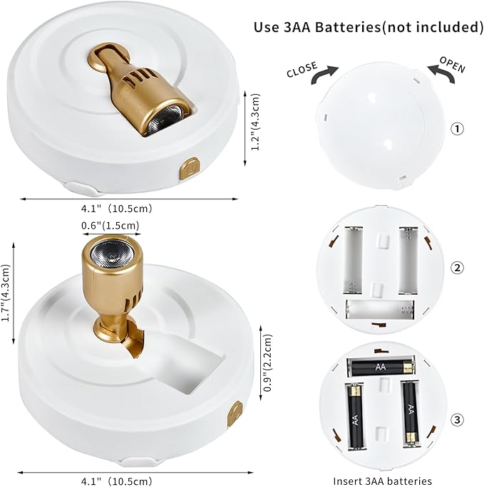 4-Pack LED Spotlight Battery Operated Picture Lights, Wireless Puck Lights - Image 7