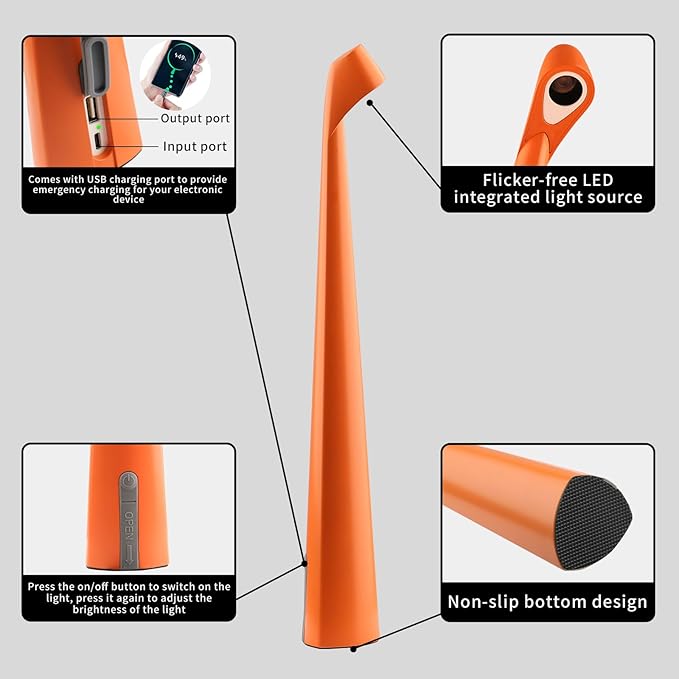 Portable Cordless LED Desk Lamp, Rechargeable Wireless Table Lamp, 3-Level - Image 4