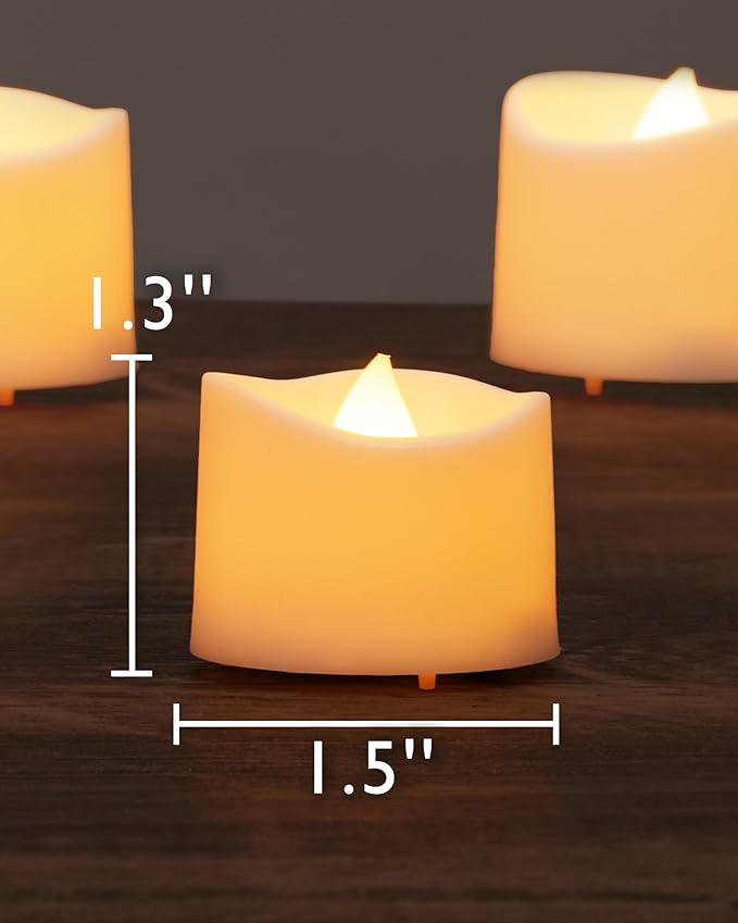 Homemory 12-Pack Flameless LED Tea Lights Candles Battery Operated, 200+Hour - Image 2