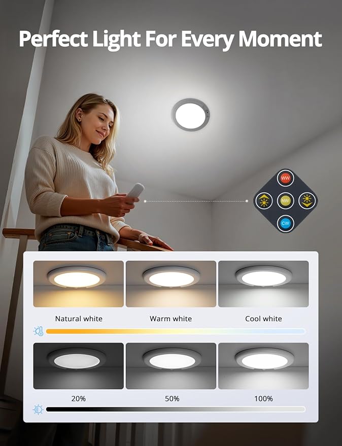Combuh 4-Pack Battery Powered Motion Sensor Light, 7.48" IP44 Waterproof Shower - Image 7
