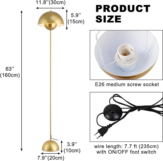 COSYLUX Modern Floor Lamp for Living Room, Industrial Tall Standing Lamp for - Image 6