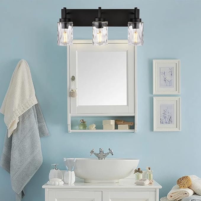 BONLICHT Vanity Light Fixtures 3 Light Modern Wall Sconces Lighting Black - Image 2