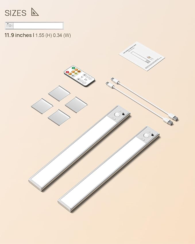 Under Cabinet Lights Wireless, 11.9" Motion Sensor Light Indoor - Image 8