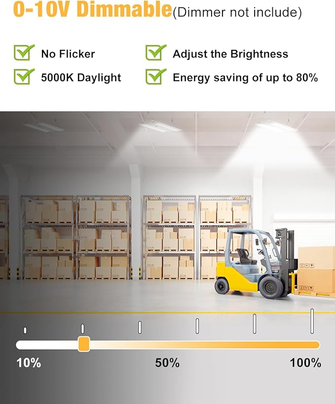 300W LED Linear High Bay Light, 45000LM Linear High Bay Shop Light Commercial - Image 7