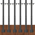 6 Pack String Light Poles, 2.8Ft Metal Poles by NUERPO