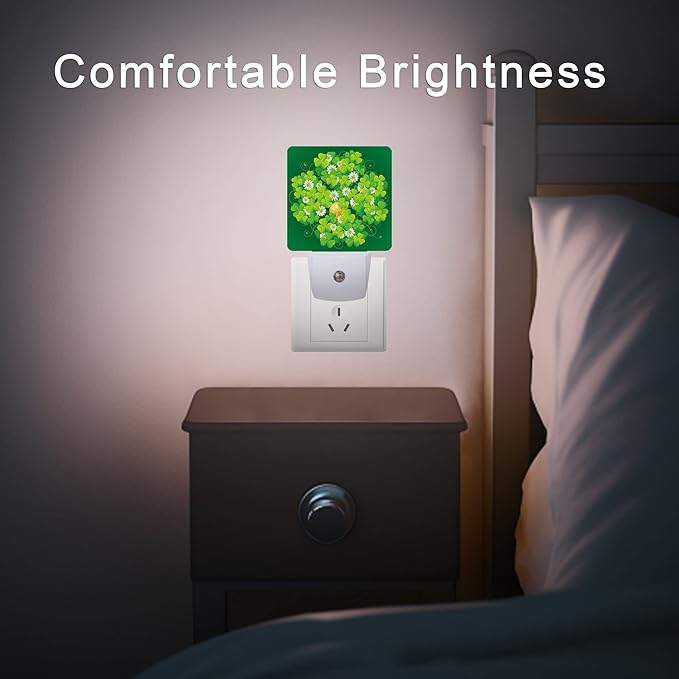 St Patrick's Day Night Light, Happy Green Clover Night Lights Plug into Wall - Image 7